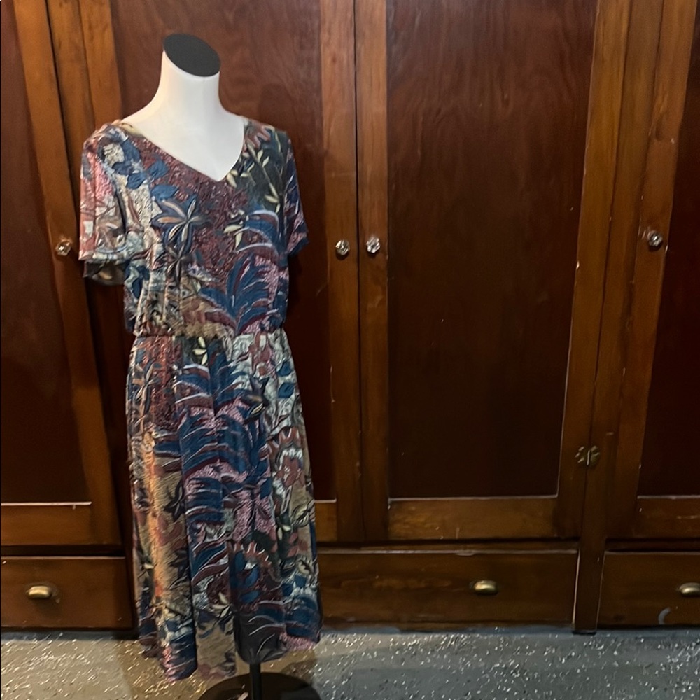 Floral Multicolor V-Neck Dress